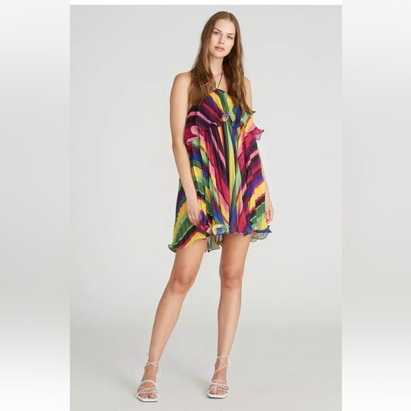 AMUR Sevyn Mini Halter Dress Size 8 $398 - Picture 3 of 9